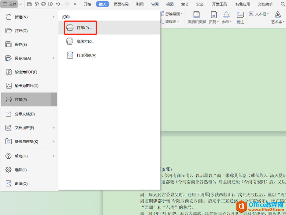 WPS Word��η�ҳ���ҳ��ӡ