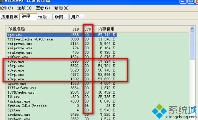 XPϵͳw3wp.exe����ռ��CPU�ڴ������ô��