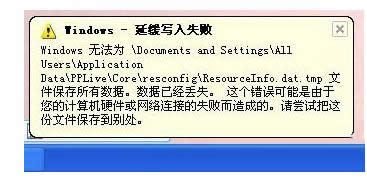 ������ʾWindows����д��ʧ�ܵ�ԭ�򼰴�������