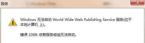 Win7ϵͳ�½�IIS��ʾ����1068�Ĵ�������